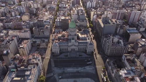 Urban Grandeur: Aerial View of City Building