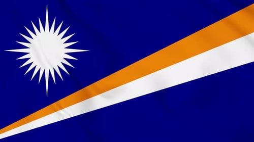 Marshall Islands Flag Waving Animation Loop