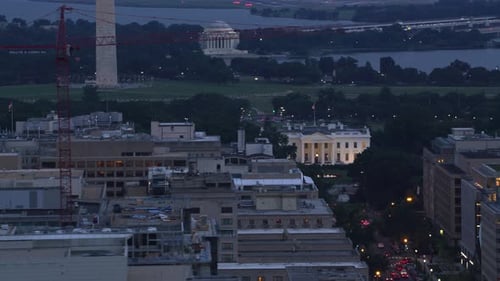 Washington, D.c. Circa-2017, Aerial Reveal of White House From 16th Street