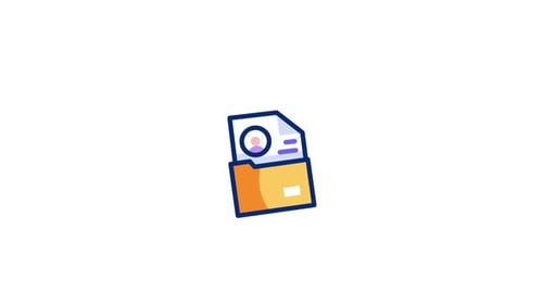 Animated Flat Design Folder Icon Opening and Closing