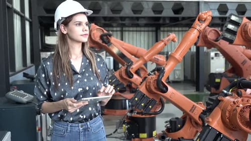 Technology industry innovation, people with tech Innovation with technological progress business.