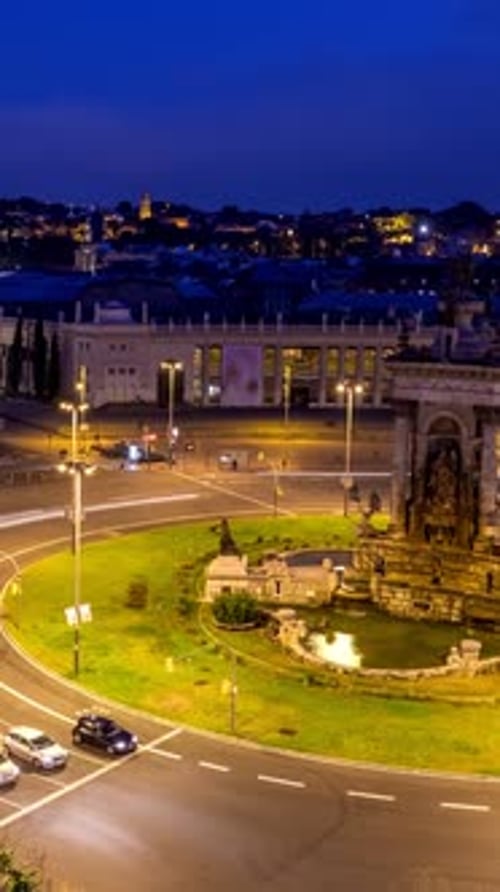 Timelapse of Placa d'Espanya Barcelona Spain