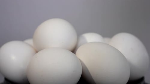 Close Up of Fresh White Eggs