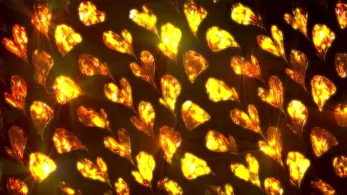Shimmering Golden Hearts Animation Background