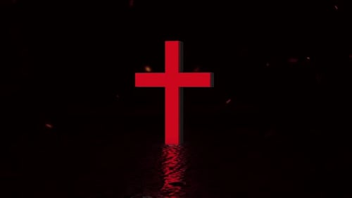 3D-Animation mit christlichem Religionssymbol