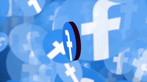 Rotating 3D Facebook Logo Loop Background