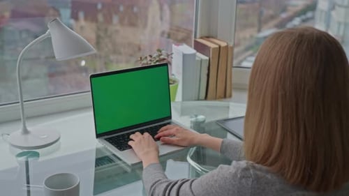 Freelancer Using Computer in Office