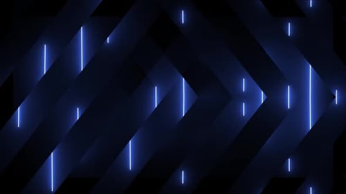 Futuristic Neon Blue Lines Abstract Geometric Looping Background