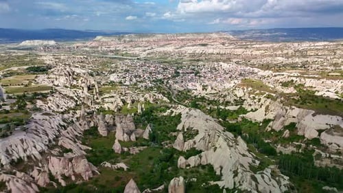 Stunning Aerial View of Cappadocia's Unique Geographical Wonders in Turkey