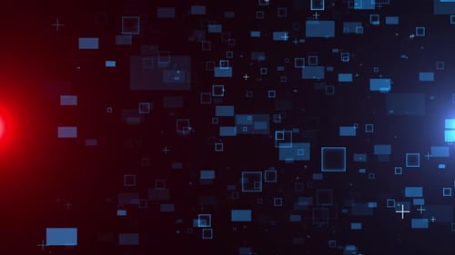 Red and Blue Cyber Network Business Corporate Technology Particles Digital Background Loop