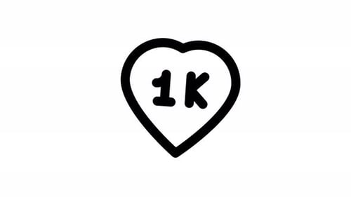 Animated Social Media 1K Likes Heart Icon Counter