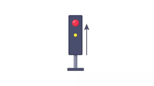 Animated Flat Design Traffic Signal