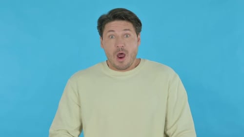 Surprised Man with Open Mouth Shooketh Expression