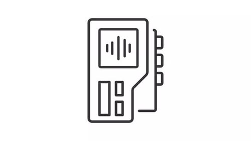 Minimalist Line Art Voice Recorder with Audio Waves Animation