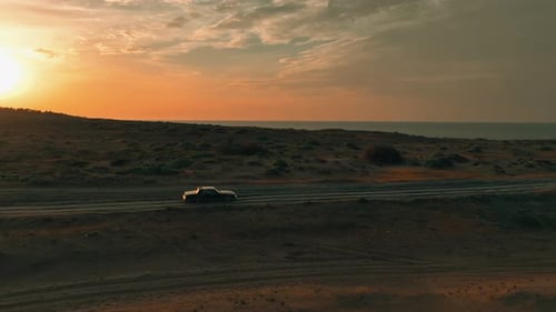 aerial view of old cars