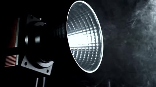 Super Slow Motion Smoke in Studio with Lighting Projector