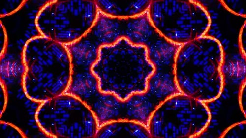 Dynamic Abstract Red Blue Light Kaleidoscope Loop