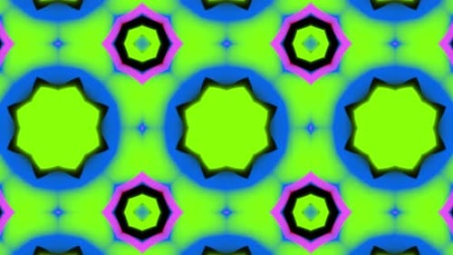 Abstract moving pattern flower background in green, pink, blue, red