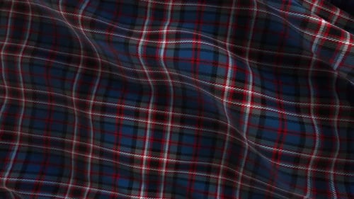 Waving Plaid Tartan Fabric Animated Background