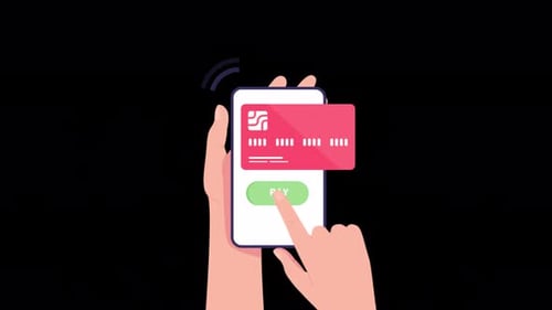 Phone With Credit Card And Pay Alpha Channel 4K