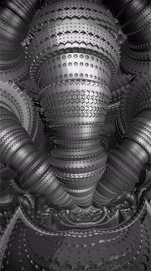 Steampunk Glam Piston and Gears Black and White Animation