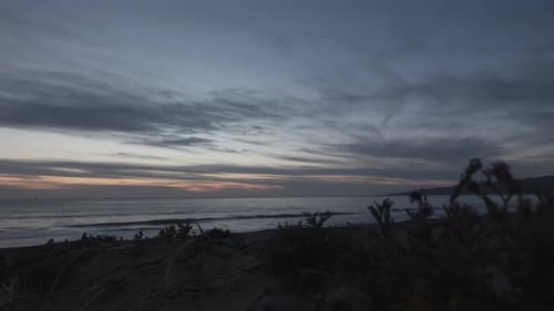 Sunset time lapse (motion) on the beach.
