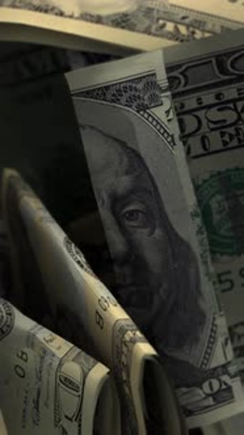 Dollar Bill Eye Macro Financial Background Vertical