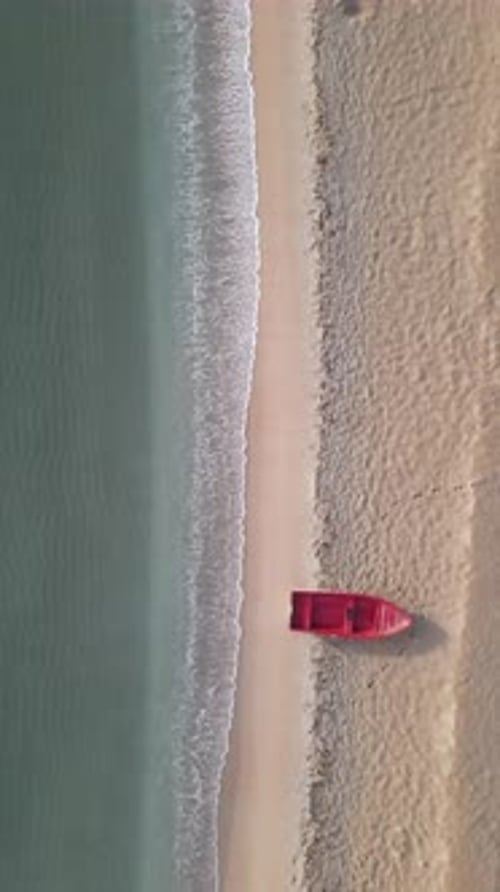 Boat on Empty Beach After Coronavirus