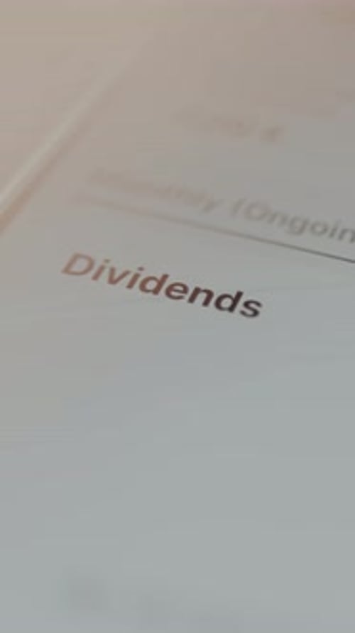 Dividends Section Name From a Financial Application Interface