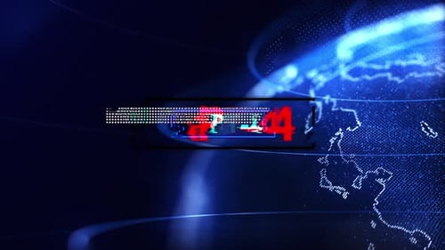 GPT-4-Text-Glitch-Stil-Animation mit 3D-Erdpartikeln und Flare-Hintergrund