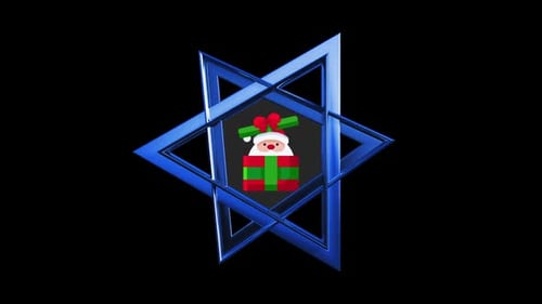 Santa Gift Circle Icon Loop Animation V2