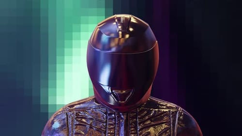 Cyberpunk Helmet Guy VJ Loop