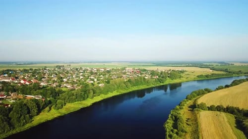 The Western Dvina River And The Urban Village Of Beshenkovichi