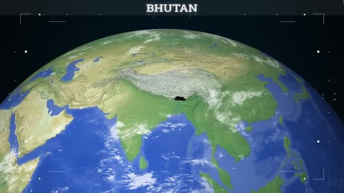 Mapa do Butão a partir da Terra