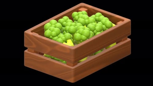 harvest broccoli 3D Animation, Alpha Channel, Transparent Background