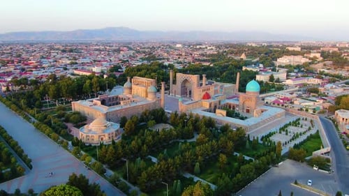 Medieval With Architectural Structures Surrounded On Main Square Of Registan In Samarkand, Uzbekista