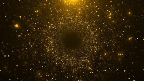 Elegant Golden Particle Tunnel Loop Background for Awards