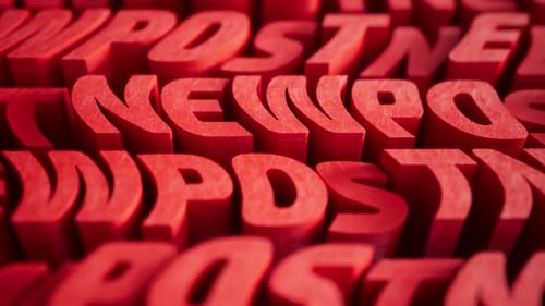 New Post Text For Socia Media Wiggle Red New Post Text Animation Looped 4K