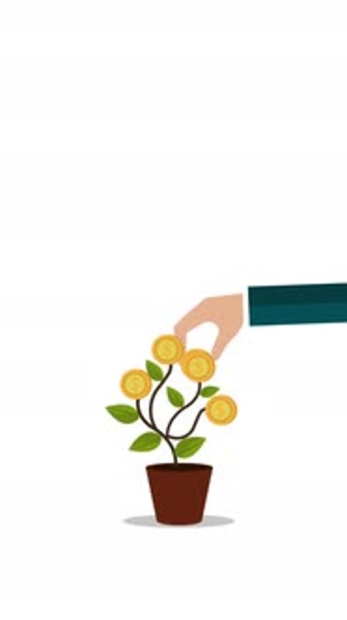 Money and Business Profits Vertical Animation