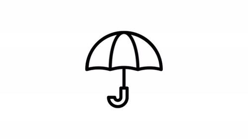 umbrella line icon animation