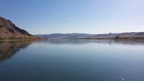 Ili River and Kazakh Steppe on Sunny Day