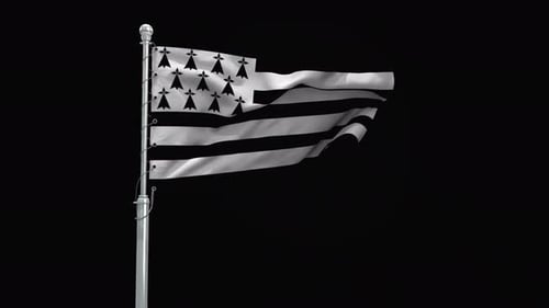 Realistic Waving Brittany Flag Animation