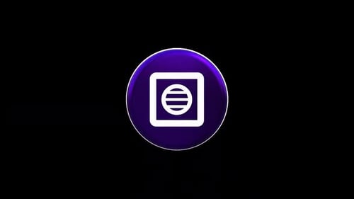 Abstract 3D Rotating Icon in Glowing Purple