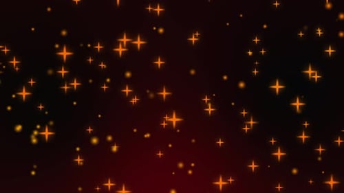 Glowing Orange Stars and Warm Sparkling Particles Loop Background