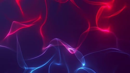 Abstract Glowing Fluid Particle Wave Animation