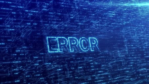 Texto de erro revelado sobre rede de tecnologia futurista azul com fundo digital do ciberespaço HD