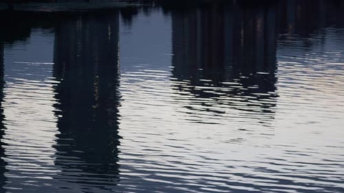Calm Still Water Texture Drone . Wavy River Ripples Flowing Surface Concept