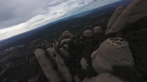 Aerial view of Montserrat, Spain