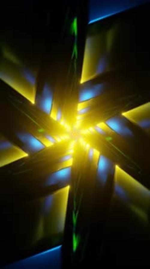 Vertical Video A Vibrant Display of Pulsating Neon Lights in a Hypnotic and Psychedelic VJ Loop