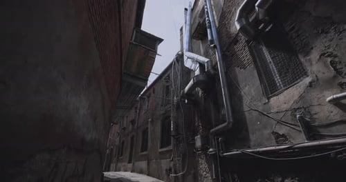Small Old Streets With Balconies In Old Tbilisi